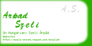 arpad szeli business card