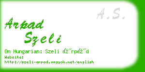 arpad szeli business card